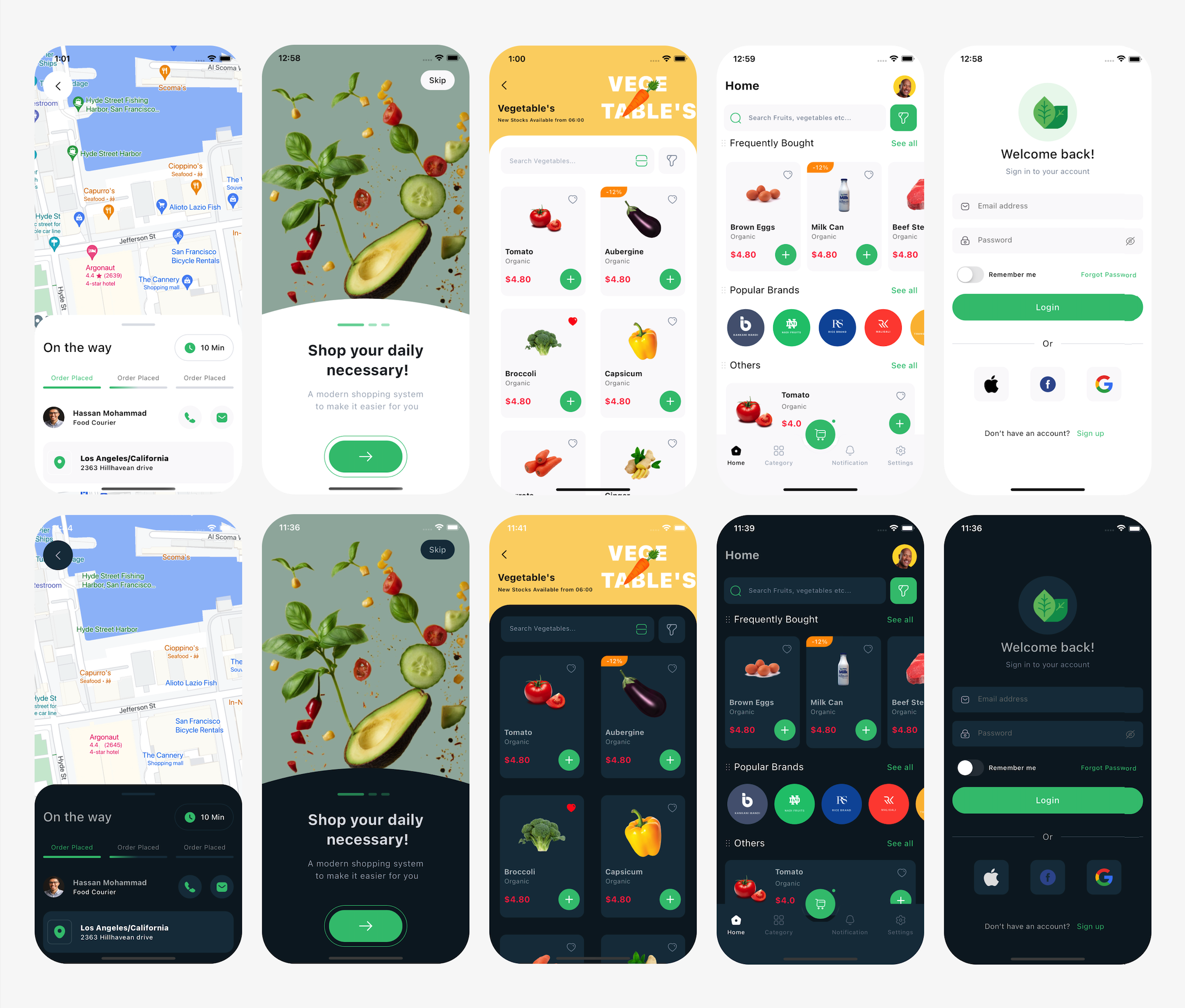 FlutterShop Product Screens