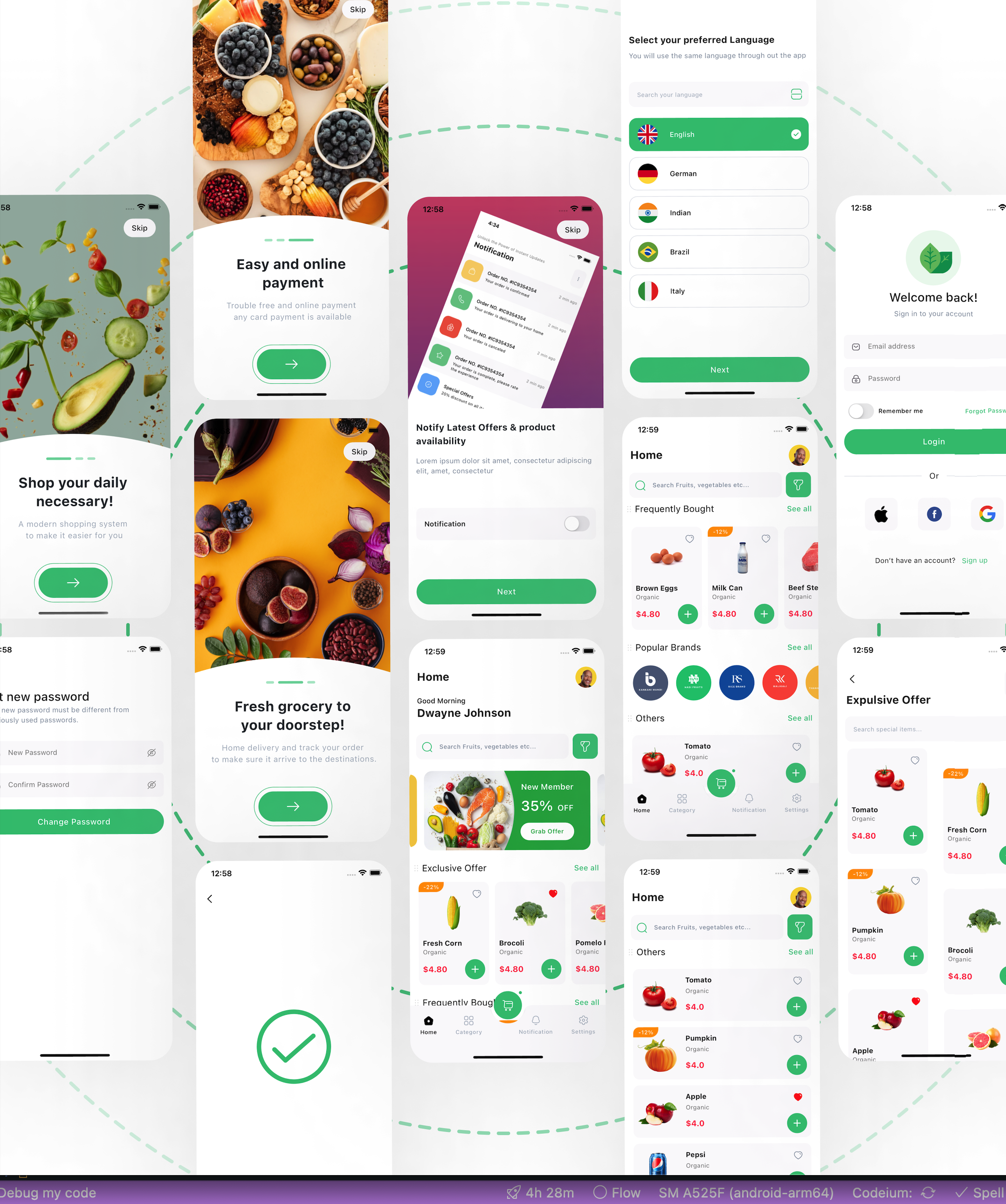 FlutterShop Cart and Product UI